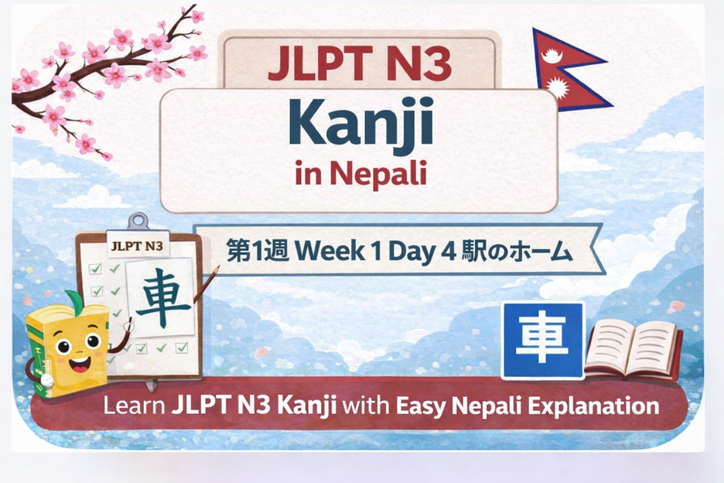 JLPT N3 Kanji in Nepali – Week 1 Day 4