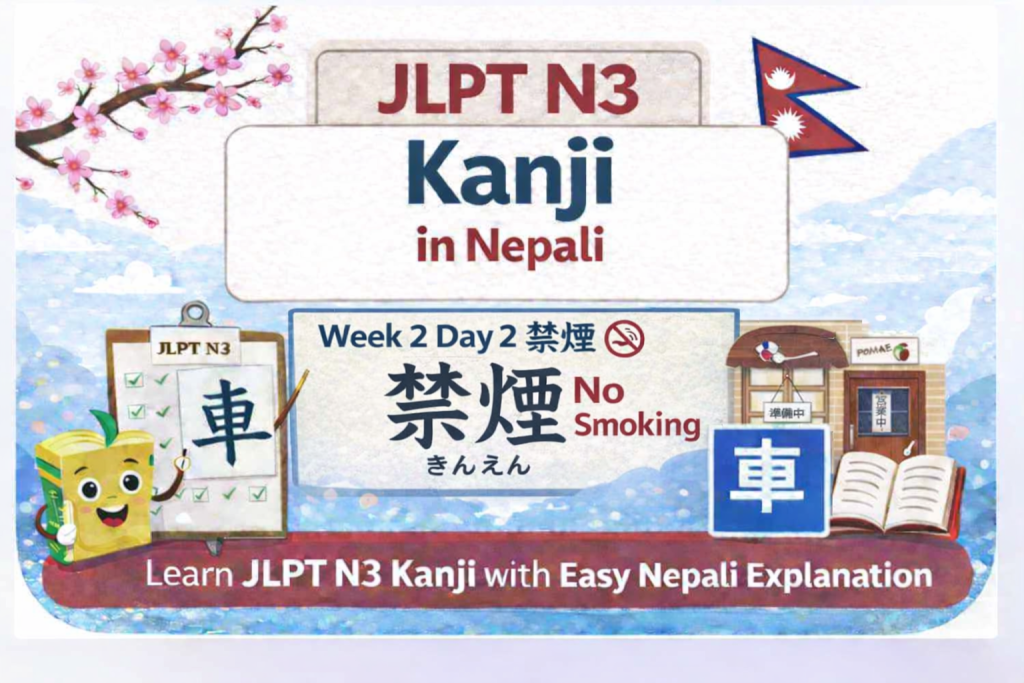 JLPT N3 Kanji in Nepali – Week 2 Day 2