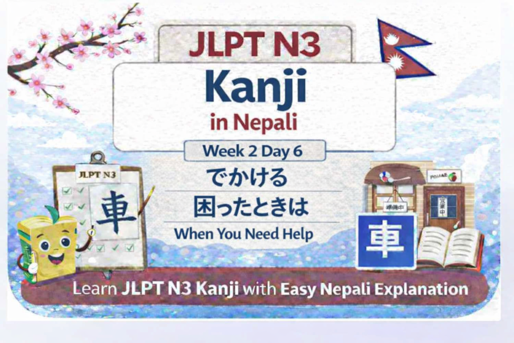 JLPT N3 Kanji in Nepali – Week 2 Day 6