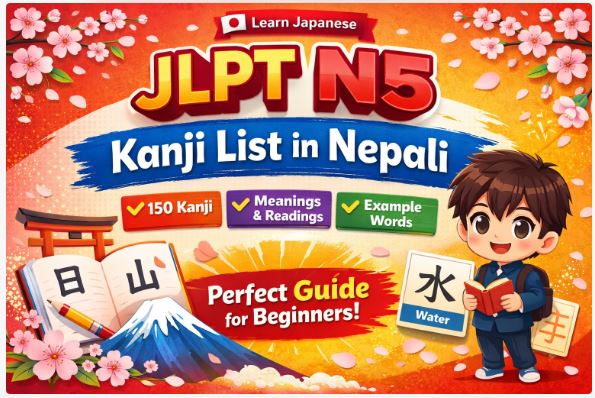 Minnano Nihongo JLPT N5 Kanji List in Nepali