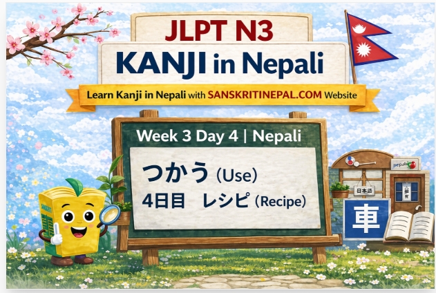 JLPT N3 Kanji in Nepali Week 3 Day 4