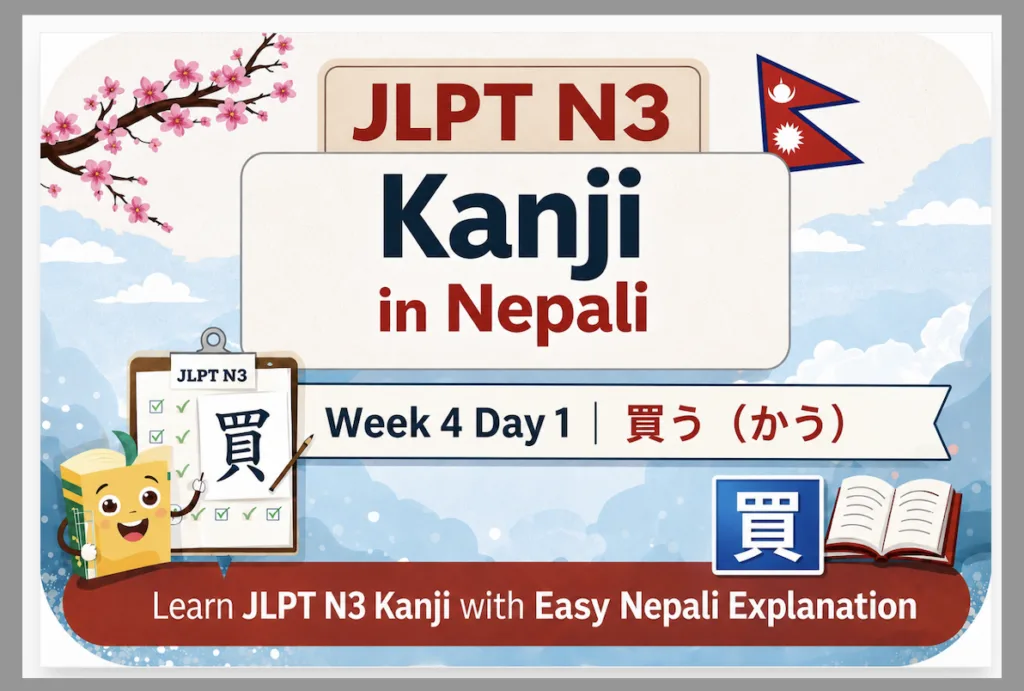JLPT N3 Kanji List Week 4 Day 1