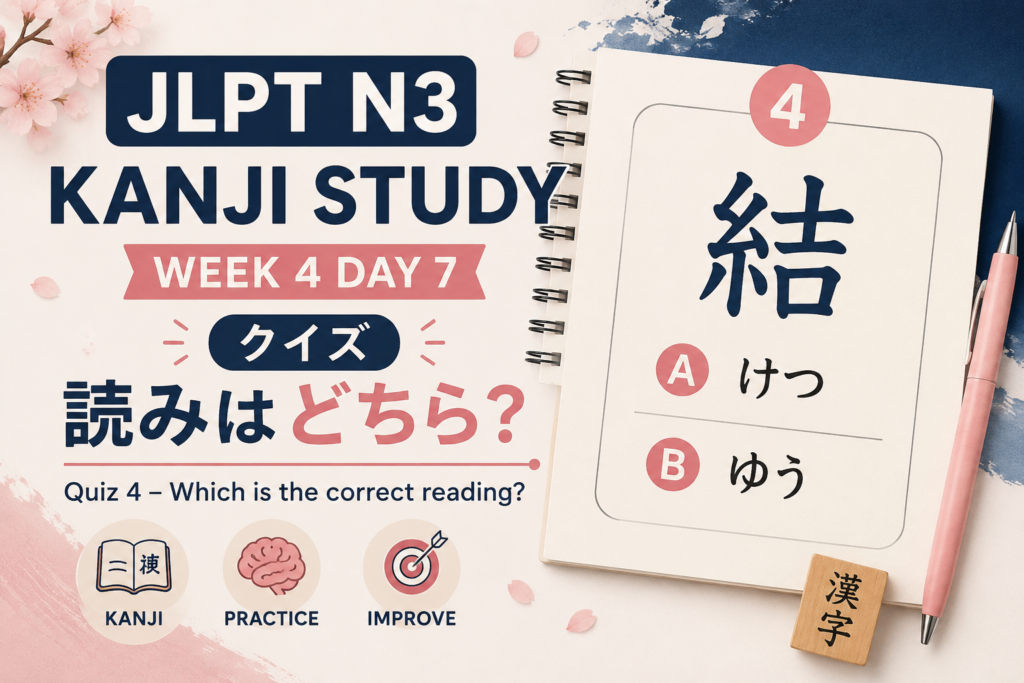JLPT N3 Kanji Study Week 4 Day 7