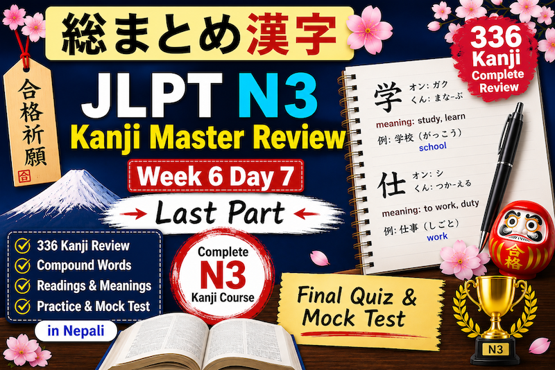 JLPT N3 Kanji Master Review | Week 6 Day 7