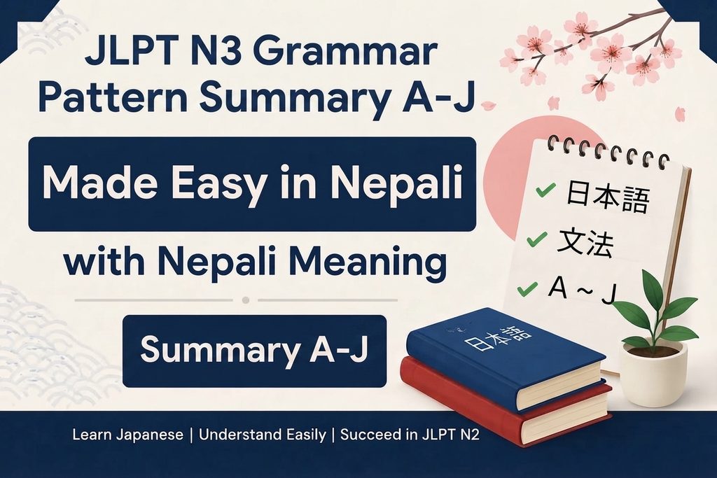 JLPT N3 Grammar Pattern Summary A to J